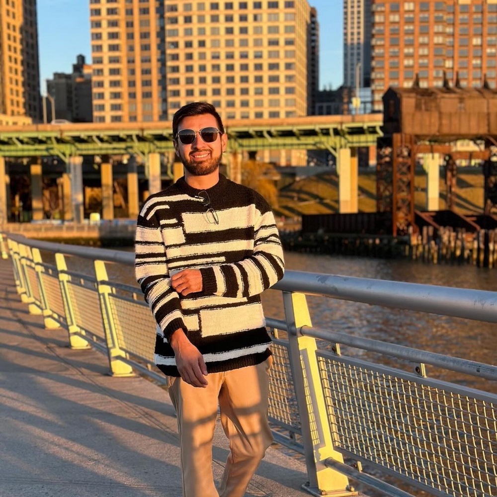 ZARA COLOUR BLOCK STRIPED SWEATER